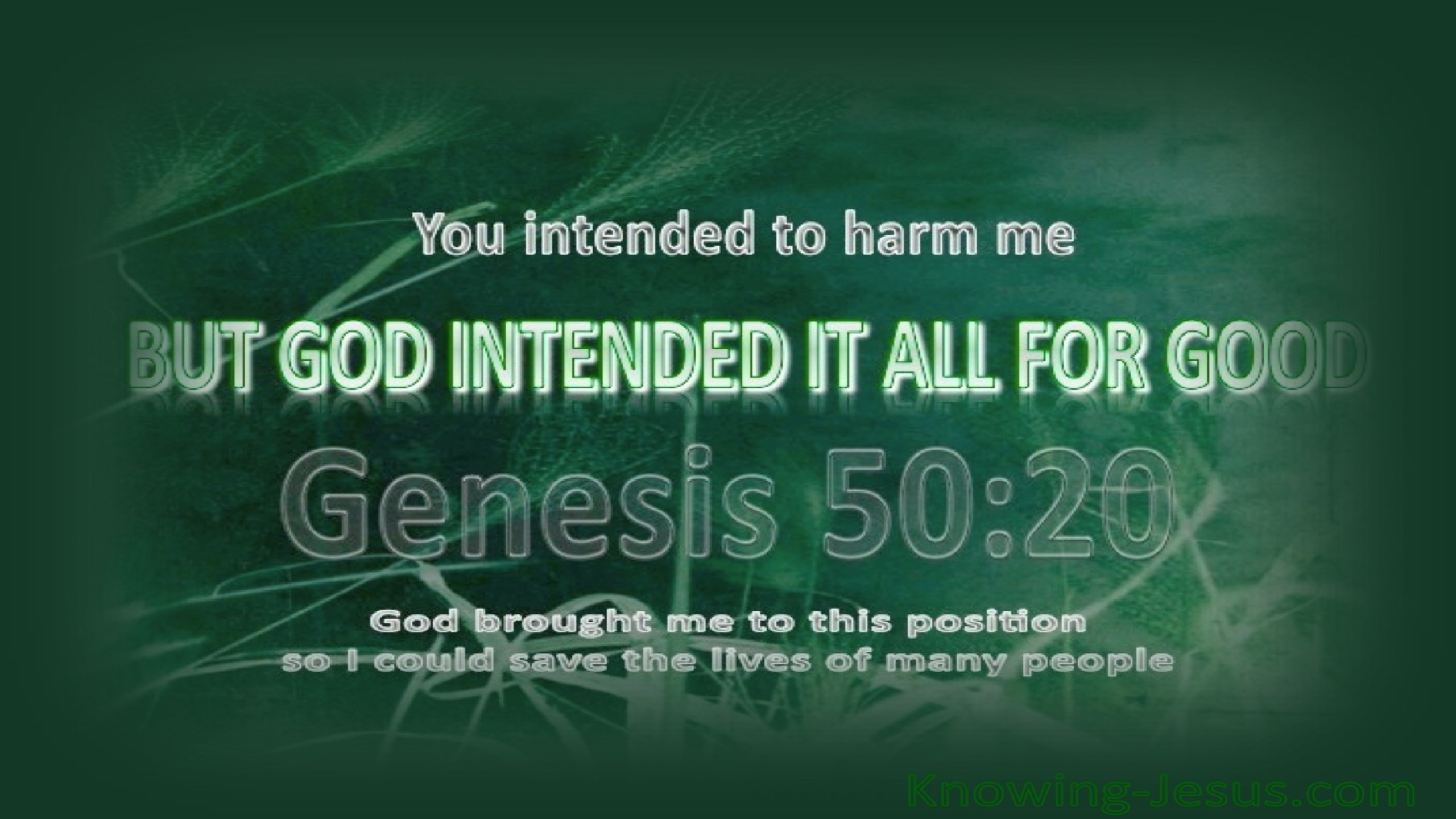 Genesis 50:20 Good From Evil (green)